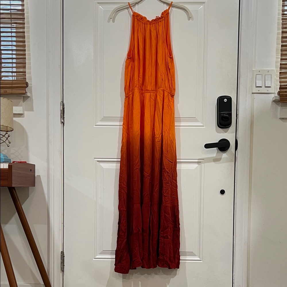 Knox Rose Ombre Orange to Red Maxi Dress